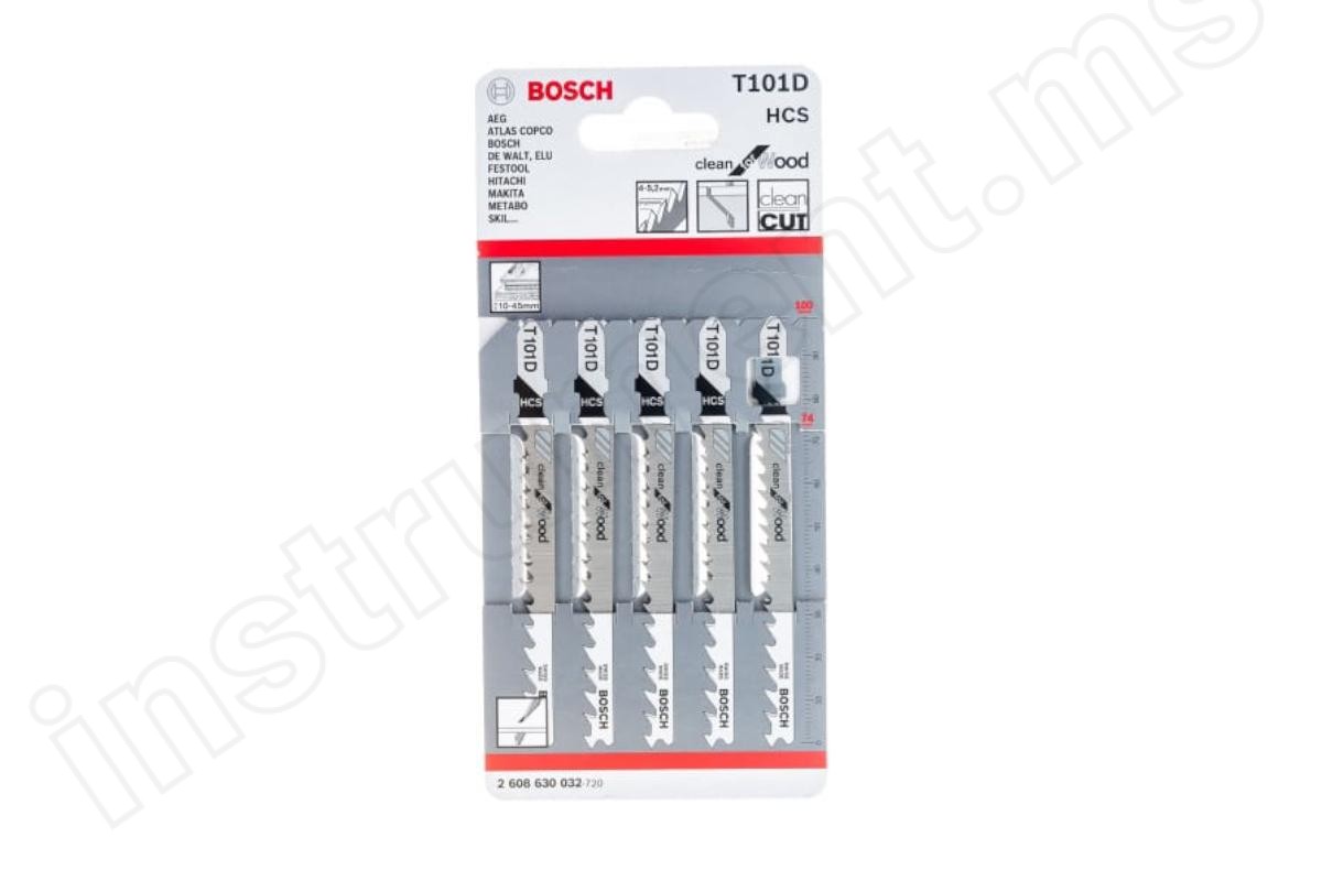Пилки к лобзику Bosch T101 D, HCS 5шт - фото 1