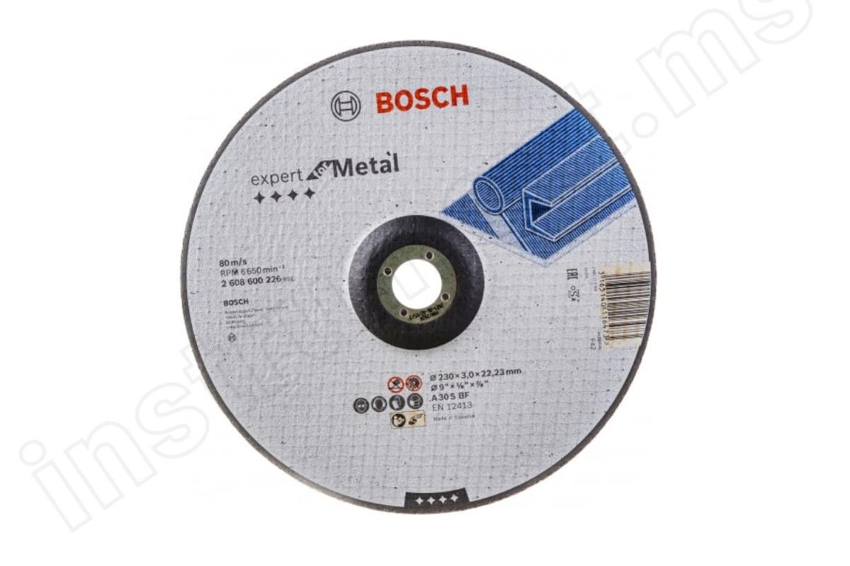 Отрезной круг по металлу Bosch 230х3,0х22 вогнутый - фото 2
